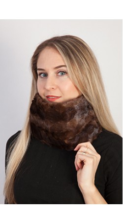 Brown mink fur neck warmer - created with mink fur remnants